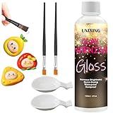 120ml Clear Varnish for Air Dry Clay, Gloss Finish Clear Glaze for Pottery , Ceramics, Oil Painting, Wood, Colourless Scratch Resistant Sealant Varnish (120x 1Pack)