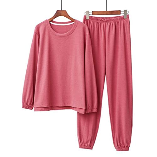 WEISHA Fibras Acrílicas Pijamas Suave, Cómodo Y Simple Color Puro Puro Mantén el Cuello Redondo Calienterojo, One Size