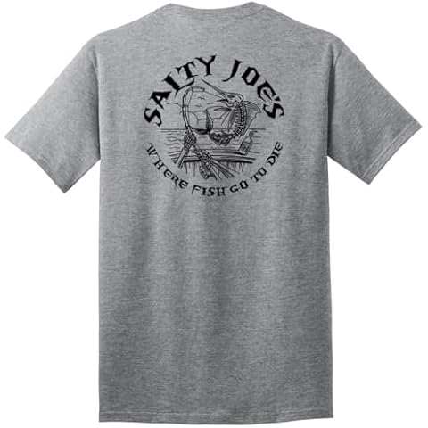 SALTY JOES Men's Rum n' Bones Heavy Cotton T-Shirt-L-Athletic Heather/b Cover
