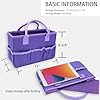 Cupohus Art Organizer Craft Storage Tote Bag with Pockets and Hadles, Oxford Fabric Carrying Caddy for Teacher, Officer, Artist, Students, Traveler, and more – Purple #3