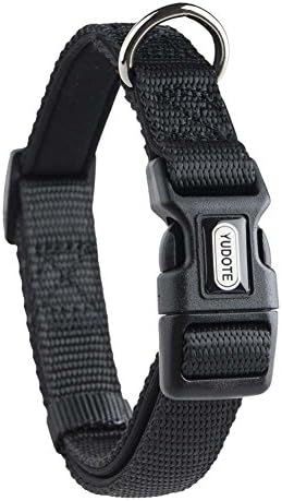 YUDOTE Adjustable Nylon Dog Collar with Soft Neoprene Padding for Medium Sized Dogs Neck 30-47cm Blue