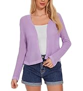 Women's Summer Lightweight V Neck Crochet Button Down Long Sleeve Cardigan Sweater