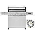 Monument Grills 6-Burner Convertible Natural Gas Smart bbq Grill Stainless Steel Denali D605 with Conversion Kit
