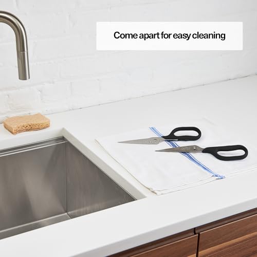 Image of Misen Heavy Duty Kitchen Shears - Stainless Steel, Versatile and Easy Clean Scissors for Meat, Herbs and Veggies - Ambidextrous Comfort Handle - Professional Grade - Black