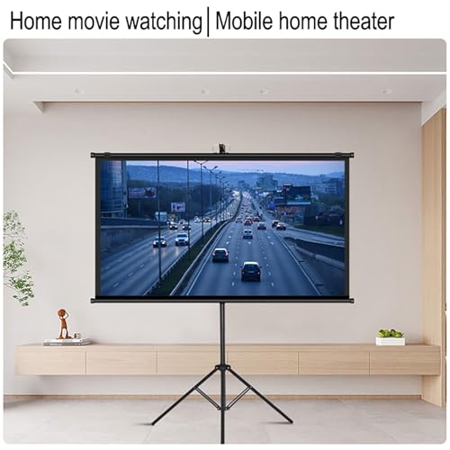 Pantalla de proyección manual 60" 4:3 con trípode negra miniatura 5