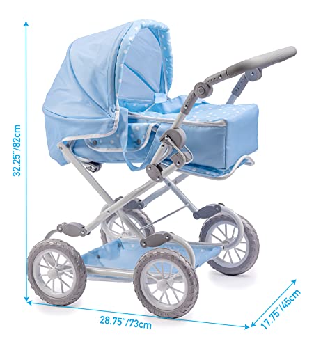 image for JC Toys | Berenguer Boutique | Deluxe Foldable Baby Doll Stroller with