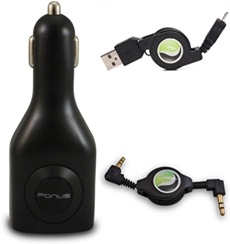 All-in-one Car/Home Wall Travel Charger with Dual USB + Retractable Micro USB Cable + 3.5mm Auxiliary Wire Connector for Verizon Samsung Galaxy S 3 SCH-I535 - Verizon Samsung Galaxy S 4 SCH-I545 - Verizon Samsung Galaxy S3 Mini - Verizon Samsung GALAXY S4 Mini (SM-G730V) - Verizon Samsung Galaxy S5 (SM-G900V)