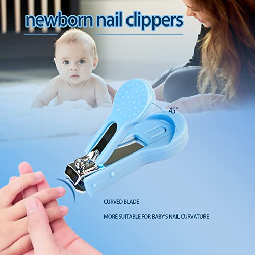 Zelinye Baby Grooming Kit, 8 In 1 Baby Hair Brush/Nail Clipper/Nose Cleaner/Finger Toothbrush/Nail Scissors/Manicure Kit For Baby Care Keep Healthy And Clean(Blue) #TOP3