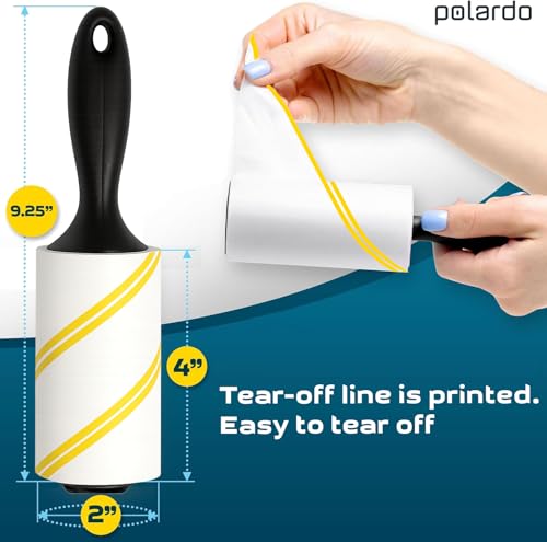 Image of Lint Rollers for Pet Hair, Sticky, Remover for Couch, Clothes Furniture and Carpet. Lint Roller Dog Hair Remover Cat Hair, Animal Hair, Pet Fur, Fuzz. 5 Large Pet Hair Lint Rollers White