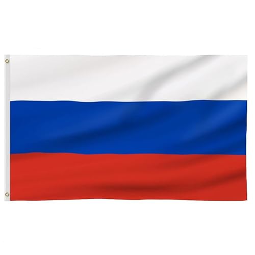 Drapeau de la Fédération de Russie 150X90cm - 2 Œillets en Métal, Couleurs Vives - Pour Événements Sportifs, Fêtes, Défilés