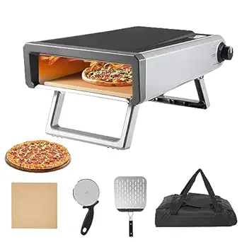 Pizza Oven Outdoor, with Gas Powered Pizza Ovens for Outside Portable Kitchen Backyard