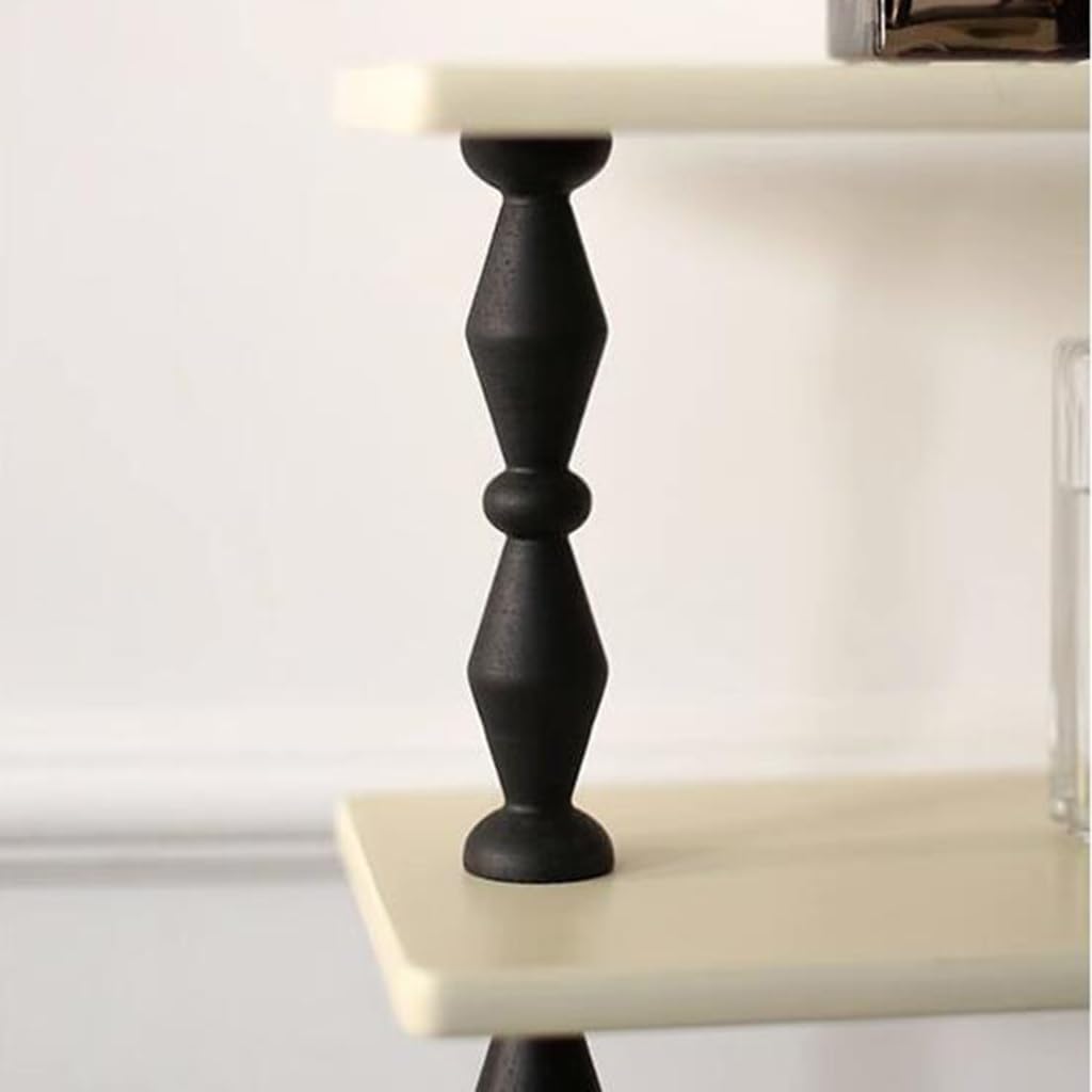 3 Tier Wooden Coffee Cup Holder Vintage Desktop Shelf Aromatherapy Perfume Storage Multi-functional Small Display Shelf For Office, Kitchen, Bedroom, Bathroom, 51*16*36cm, White