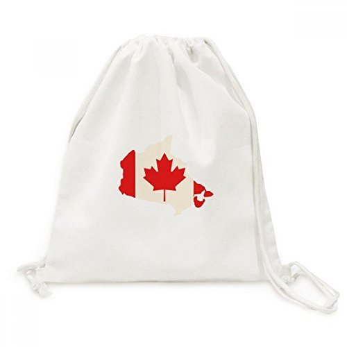 Sac de voyage en toile motif drapeau Canada avec cordon