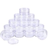 BENECREAT 16 Pack 1.97"x1.1" (30ml) Empty Clear Plastic Bead Storage Container jar with Rounded S...