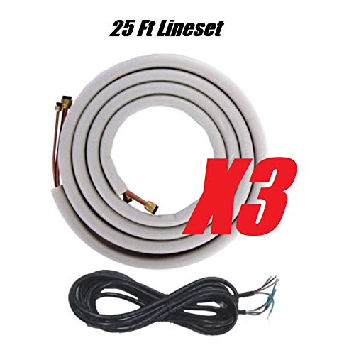 Ymgi Tri Zone - 54000 Btu (18K +18K+18K) Ceiling Mounted Ductless Mini Split Air Conditioner With Heat Pump For Home, Office, Apartment With 25 Ft Lineset Installation Kits #TOP4