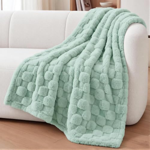 Utopia Bedding Salbeigrün Karierte Fleece-Überwurfdecke für Couch oder Bett, weiche, gemütliche Plüschdecke für Damen und Herren… – Ansicht 1