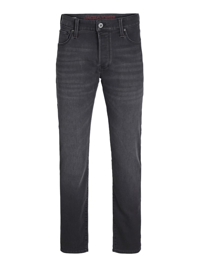 JACK&JONES PLUS Men's Jjimike Jjicon I.k. Sq 028 Pls Jeans, Black Denim, 44W x 32L