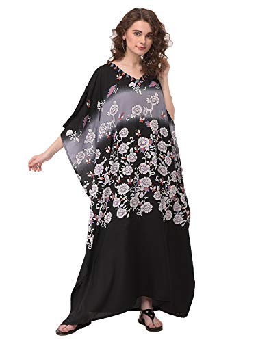 Image of Oussum Women Kaftan Plus Size Polyester Summer Lightweight Caftan Swimsuit Cover Ups Maxi African Mumu Lounge House Dress