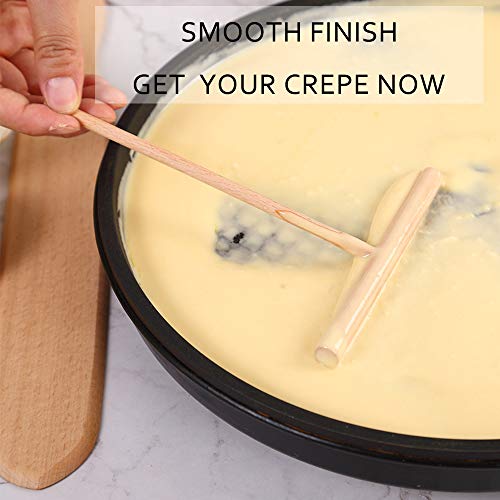 Conjunto de espátula e espátula de madeira de crepe de madeira de tamanho perfeito para servir em fo