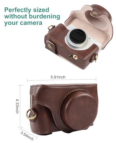 Funda de cámara para Sony ZV-1F cuero PU color café miniatura 6