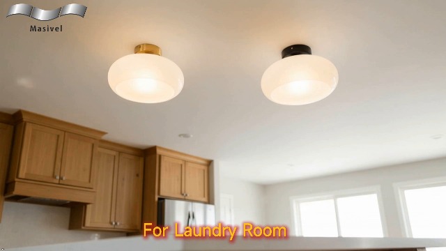 Image of Black Semi Flush Mount Ceiling Light Mid Century Modern Entryway Light Fixture 11 inch Glass Globe Flush Mount Light Fixture for Hallway Kitchen Bedroom Closet
