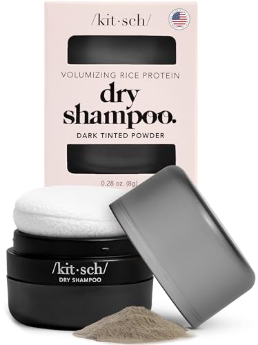 Kitsch Dry Shampoo Powder for Women & Men Dry Shampoo for Dark Hair w/Rice Protein - Unscented...