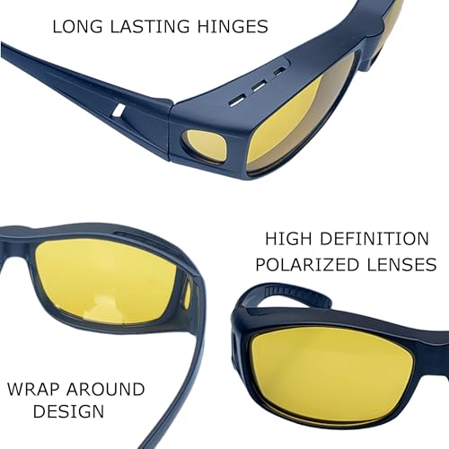 Night Driving Glasses for Adults with black frame and yellow high definition polarized lenses2