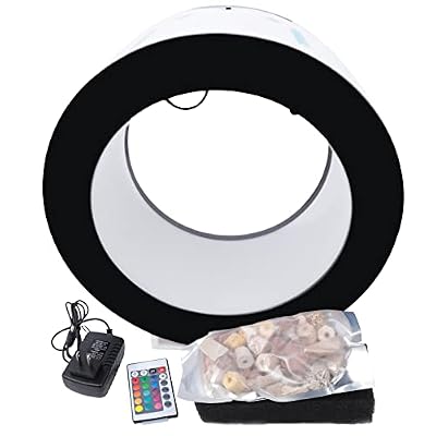 Jellyfish Aquarium, 18L/4.8 Gal Circular Fish Tank Aquarium with 16 Colors LED Lights & Remote Control for Living Rooms, Restaurants 15.3 x 7.4 x 15.3 Inch