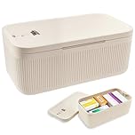 KTCINA Small Lockable Storage Box with Combination Code, Portable Medication Lockable Container for Refrigerator Locked Storage Box for Medicine, Food, Phone, Documents Safety 23.9x13x9.6cm