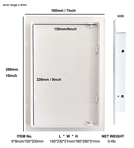 Fengze Plastic Access Panel for Drywall in All Departments,Access Doors for Ceiling 6 x 9 Inch Separate of Door and Frame White