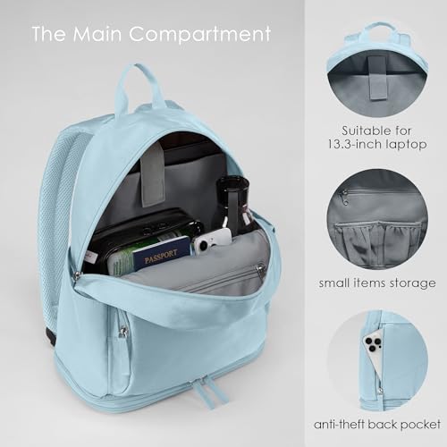 Image of Uselike Gym Backpack for Women Men, Lightweight Gym Bag with Shoe Compartment, Waterproof Workout Backpack with Wet Pocket