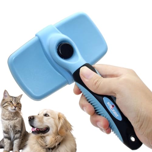 Self-Cleaning Dog Brush for Shedding & Grooming – Slicker Brush for Dogs & Cats