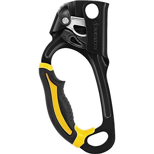 PETZL - Ascension, Ergonomic Handled Ascender, Black/Yellow, Left