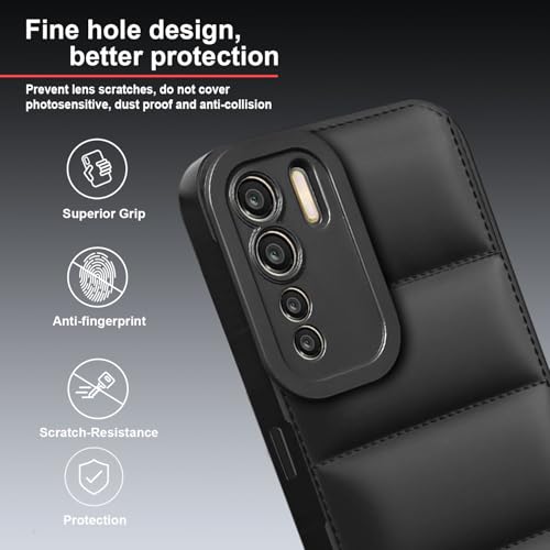 Image of TRUEUPGRADE Back Case Cover for Oppo F15 | Compatible for Oppo F15 Back Case Cover | Puff Case with Camera Protection |Black