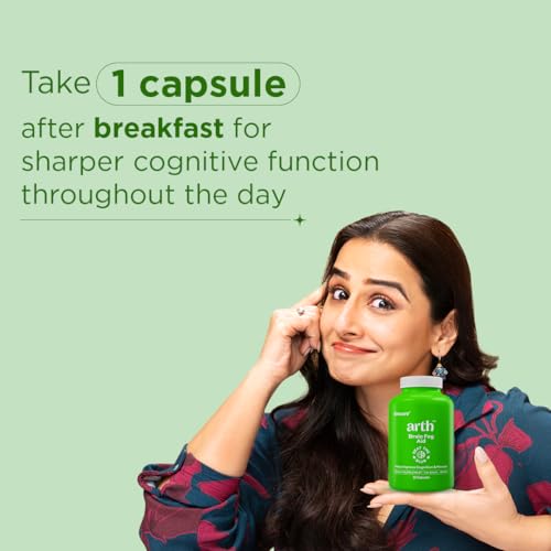 Image of Arth Brahmi Capsules for Memory, Focus, Concentration & Brain Fog Support - 60 Capsules for Men & Women | Bacopa Monnieri Supplement | Enhanced Absorption for Mental Clarity, Alertness & Positive Mood