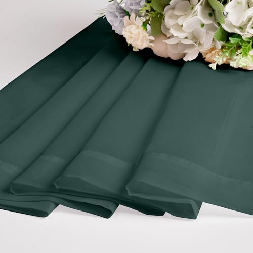 Image of OWENIE Green Sheer Curtains 54 Inch Length 2 Panels Set for Christmas, Clear Sheer Short Curtains for Small Window, 2 Pcs Total 84 Width 54 Long, Green