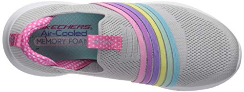 Skechers Kids Girl's Ultra Flex Shoe, Grey/Mint, 2 Medium Us Little Kid #TOP4