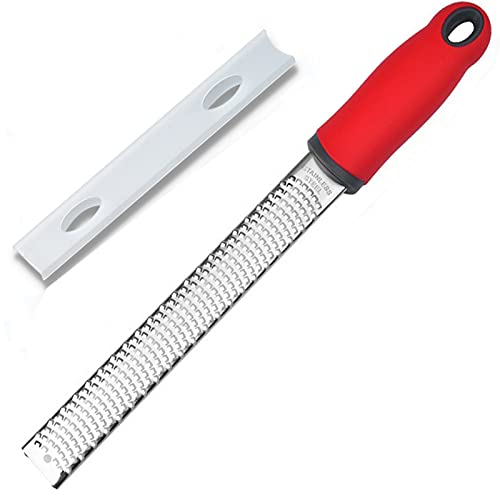 Updated Version Lemon Zester & Cheese Grater-Premium Stainless Steel - A Sharp Kitchen Tool For Ginger, Garlic, Nutmeg, Chocolate, Vegetables, Fruits, Dishwasher Safe (Yellow) #TOP14