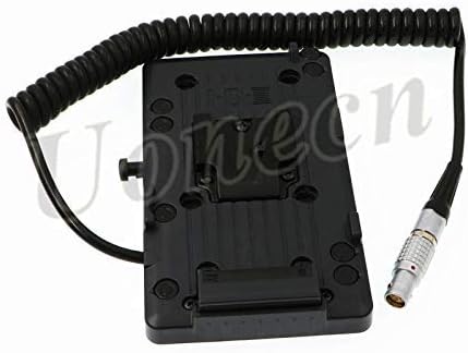 Uonecn V-Mount Battery Plate Spiral 6 Pin Power Cord for Red Scarlet Epic Camera