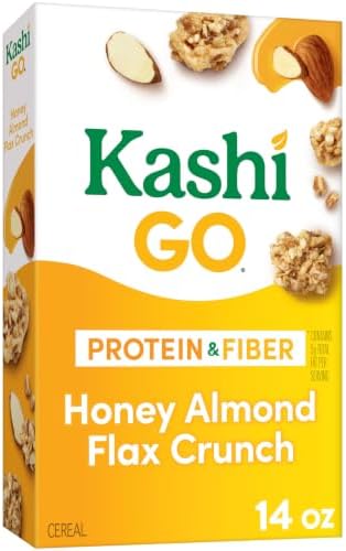 Kashi GO Breakfast Cereal, Fiber Cereal, Family Breakfast, Honey Almond Flax Crunch, 14oz Box (1 Box)