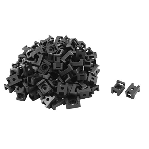 uxcell Plastic Saddle Type Cable Tie Base Mount Wire Holder 15 X 10 X 7mm 100 PCS Black