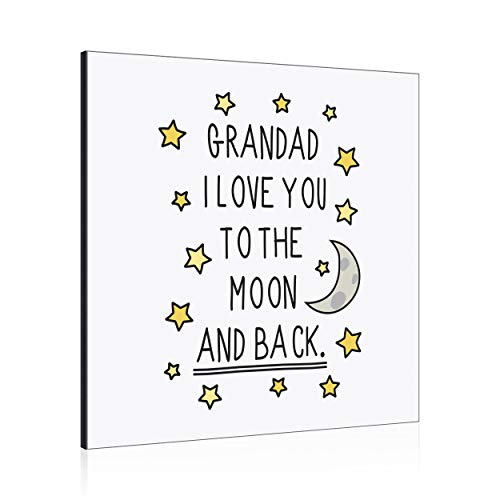 Panneau cadre photo Papy I love you to the moon avec texte
