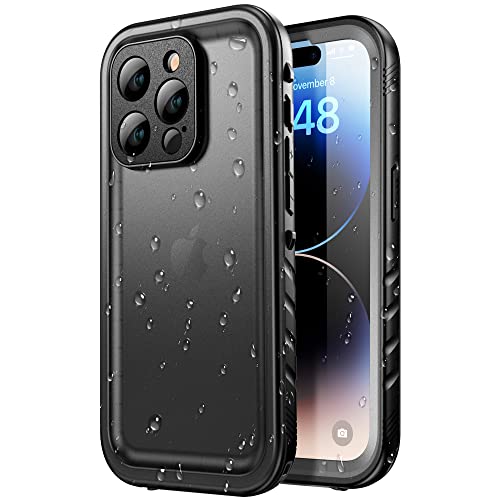 SPORTLINK for iPhone 14 Pro Case - Waterproof Shockproof Dustproof Full Body Sealed Protective Case with Built-in Screen Protector for iPhone 14 Pro 6.1'' Black Black for iPhone 14 Pro