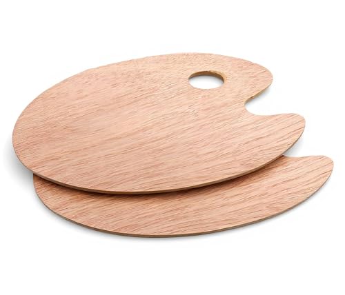 Palette Wooden Paint Palette (2PCS) for Art Craft
