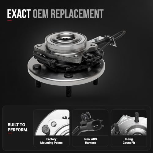 Image of Front Wheel Bearing and Hub Assembly Set of 2 - Compatible with Chrysler, Dodge, Ram & More - Town Country, Grand Caravan, C /V, Routan - Rear Wheel Bearing - Replaces 513273, ‚Ae513273, 930-617