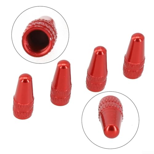 Tapas para válvula de neumático de bicicleta de aleación de aluminio compatibles AV/FV para bicicletas de carretera y MTB juego de 4 (rojo) miniatura 4