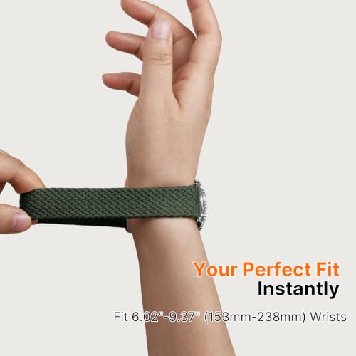 Image of Fullmosa 2 Packs Magnetic Braided Watch Bands - 18mm 20mm 22mm Quick Release Replacement Wristband, Stretchy Nylon Solo Loop Compatible with Traditional and Smartwatches for Men Women