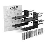 EVALD Floating Shelf Brackets | Hidden Black Carbon Steel Brackets for 4-inch Board (3 1/4' True Size) Kitchen, Nursery | Minimalist Design for Fireplace Mantel, Bookshelves, Bar Wall Shelves 4 Pack