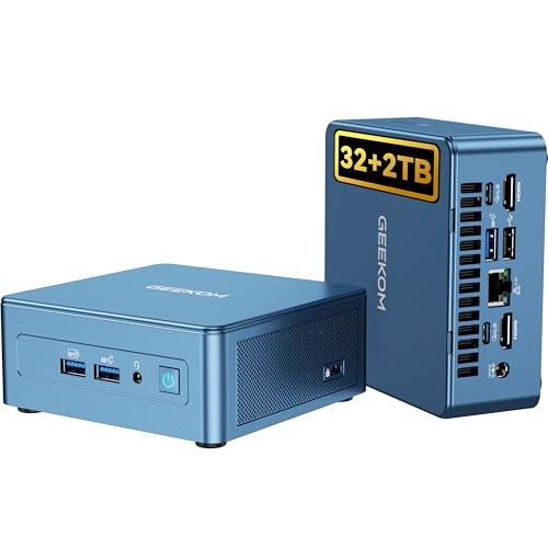 GEEKOM[2026 Ultra Quiet IT13 Mini PC Windows 11 Pro, with Intel i9-13900HK (Up to 5.4GHz) 32GB High-Speed RAM (Up to 96GB) & 2TB SSD, 4K@120Hz Quad Display/Dual USB4/6×USB for Video Editing/Gaming