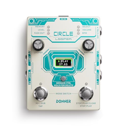 Donner Circle Looper with drum machine, stereo looping, and screen